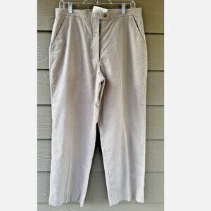 Faconnable Barrel-Leg High Rise Tan Cotton Corduroy Pants Sz 12